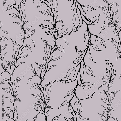 Wallpaper Mural beautiful seamless floral pattern for kids. pattern with leaf silhouette and flowers for textile design and fabrics Torontodigital.ca