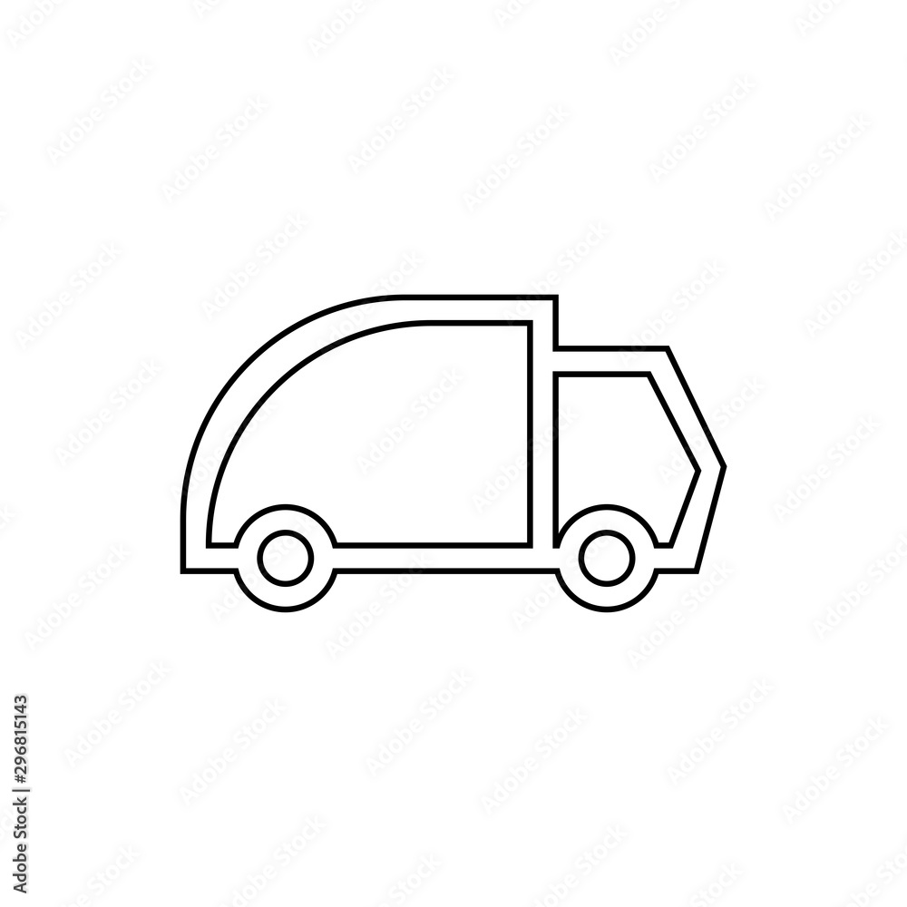 Fototapeta premium Trash truck icon. Ecology symbol