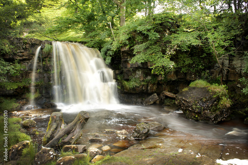 waterfall in the forest keld yorkshire dales