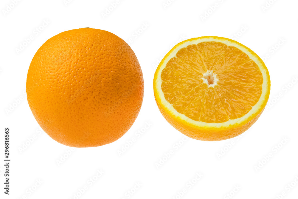 Pomarańcza izolowana na białym tle - obrazy, fototapety, plakaty 