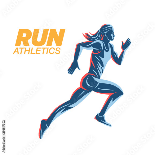 Art concept of a running woman.