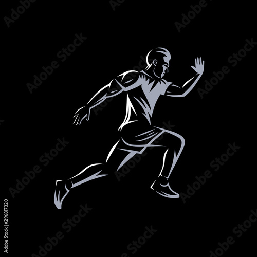 Art concept of a running man.