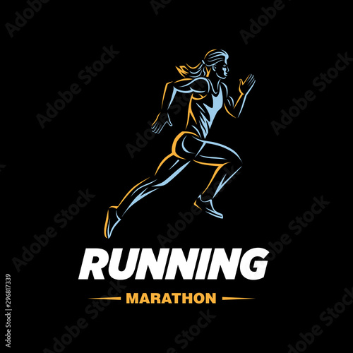Art concept of a running woman.