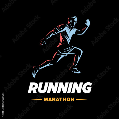 Art concept of a running man.