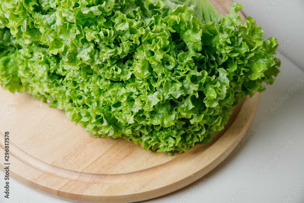 Fresh lettuce salad leaves bunch isolated on white background cutout Fresh lettuce salad leaves bunch isolated on white background cutout