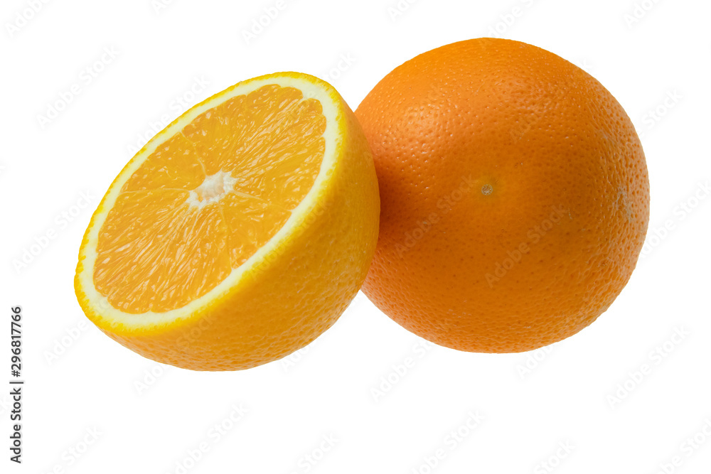 Pomarańcza izolowana na białym tle - obrazy, fototapety, plakaty 
