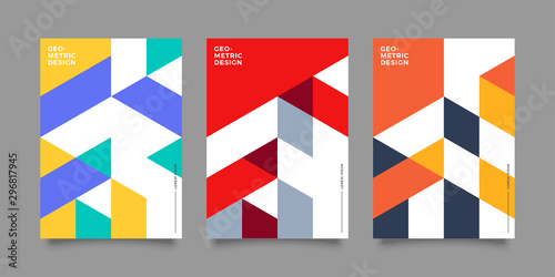 Placard templates set with Geometric shapes, Geometric art for covers, banners, flyers and posters. Eps10 vector illustrations