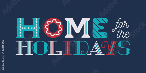 Happy holidays hand drawn fancy lettering