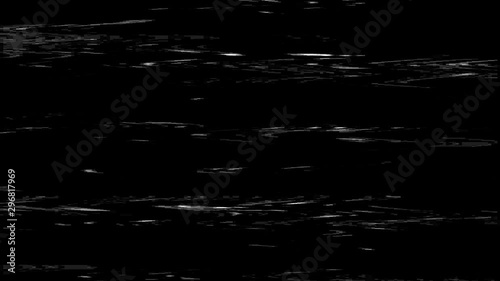 VHS screen digital glitch. Videotape rewind mode. Black white static noise motion.