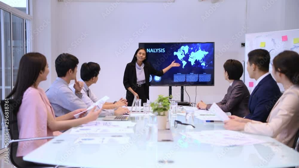 Business concepts. Young business women are meeting successful planning. 4k Resolution. Business concepts. Young business women are meeting successful planning. 4k Resolution.