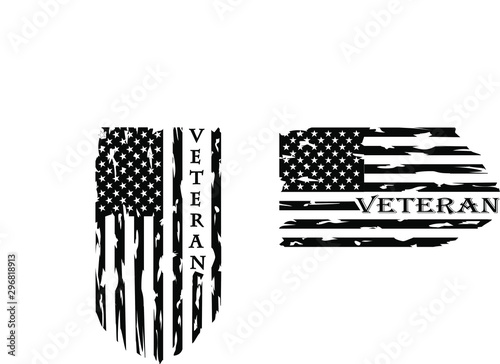 Distressed American veteran flag  