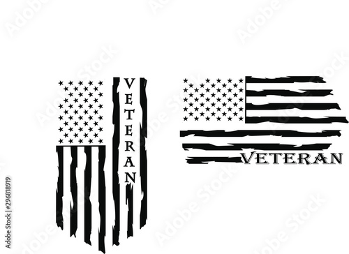 Distressed American veteran flag  