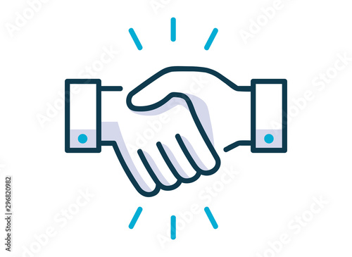 Handshake line icon. Partnership and agreement symbol. Vector illustration photo