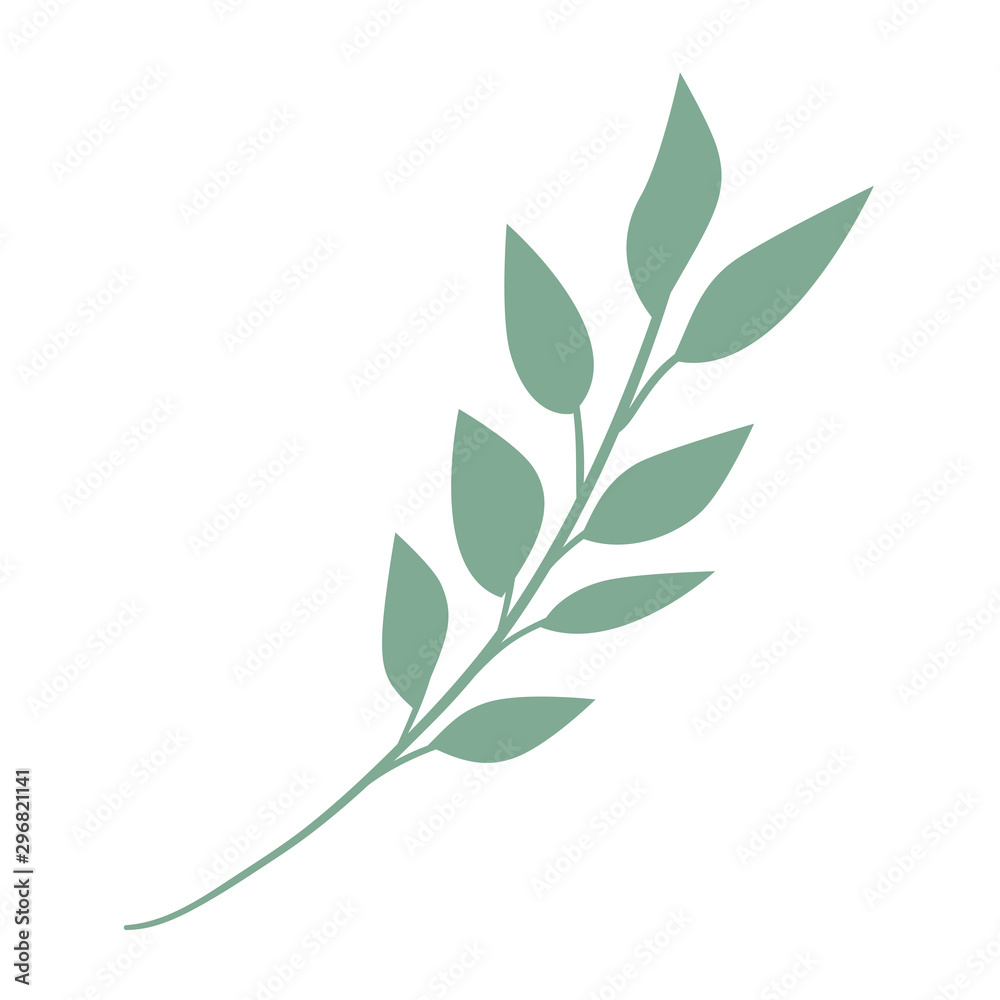 branch with leafs decorative icon branch with leafs decorative icon