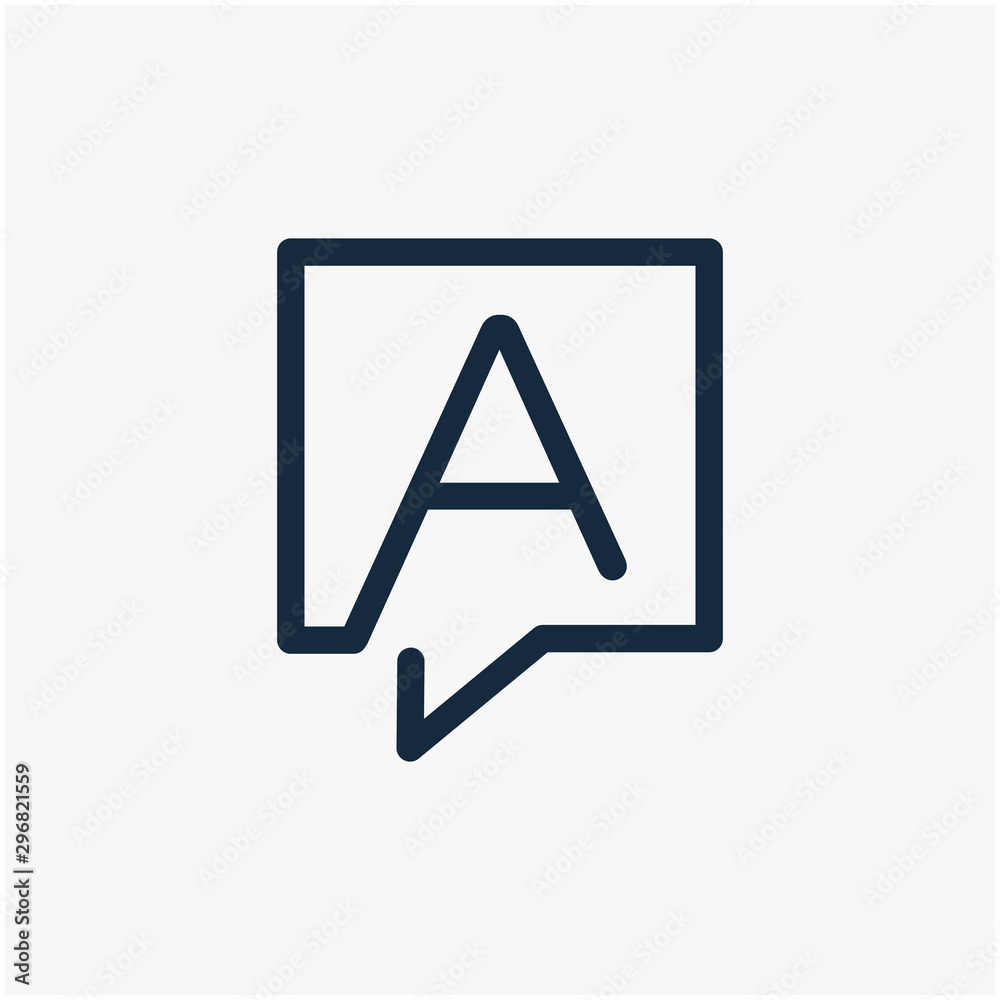 letter A with speech bubble line logo. talk logo vector modern illustration graphic abstract template. Chat concept Logo Template - VECTOR letter A with speech bubble line logo. talk logo vector modern illustration graphic abstract template. Chat concept Logo Template - VECTOR