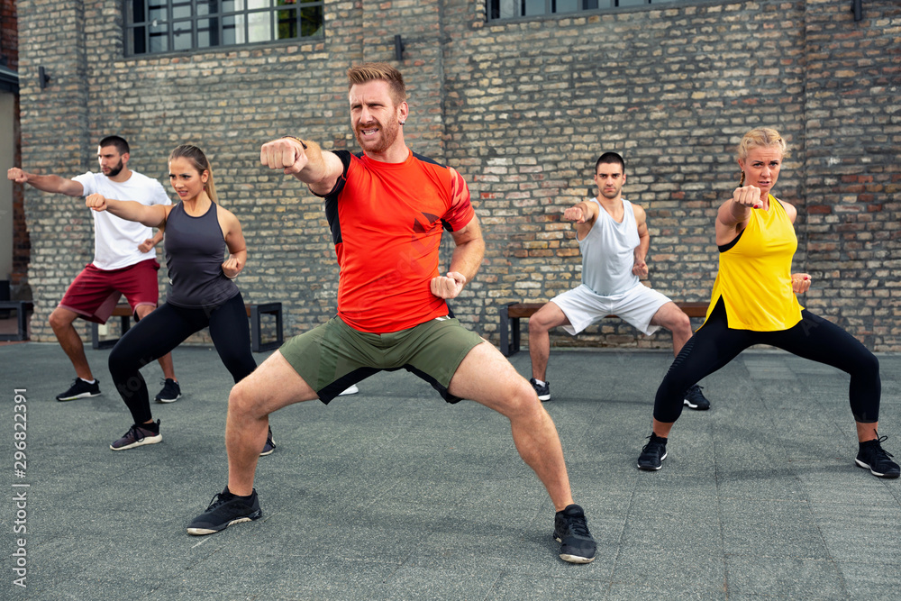 Fototapeta premium Introduction of combat sports combined with fitness