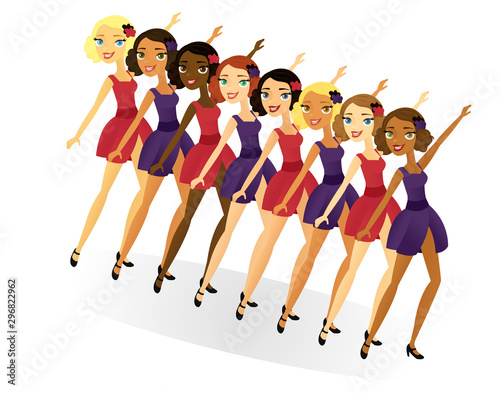 Vector illustration of a group of dancers