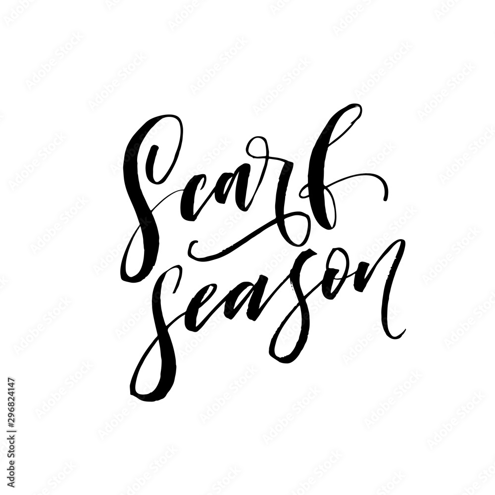 Scarf season card. Hand drawn brush style modern calligraphy. Vector illustration of handwritten lettering. Scarf season card. Hand drawn brush style modern calligraphy. Vector illustration of handwritten lettering.