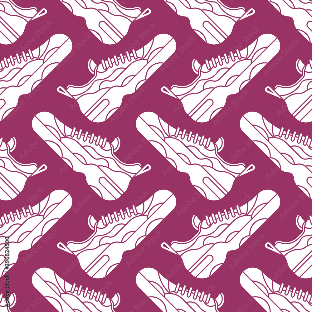 Sneaker pattern seamless. Sneakers background. Sports shoes texture. vector ornament
