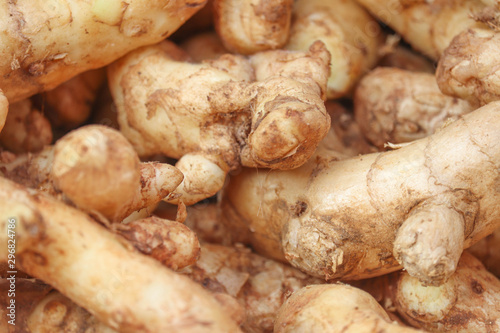 Heap Of Ginger Close Up From Agriculture Farm India