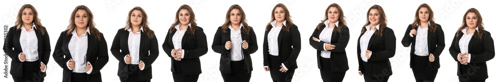 businesswoman on white isolated background, collage businesswoman on white isolated background, collage