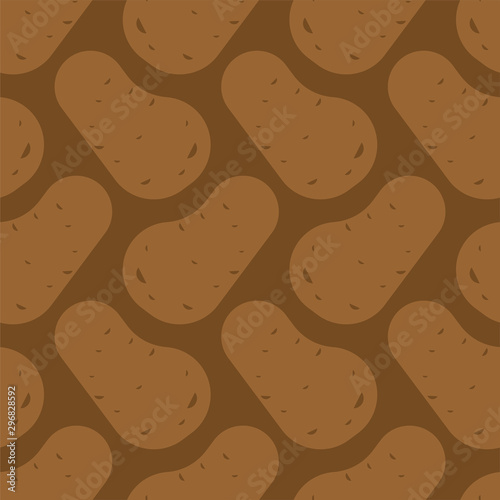 Potatoes pattern seamless. Vegetable background. Food vector texture