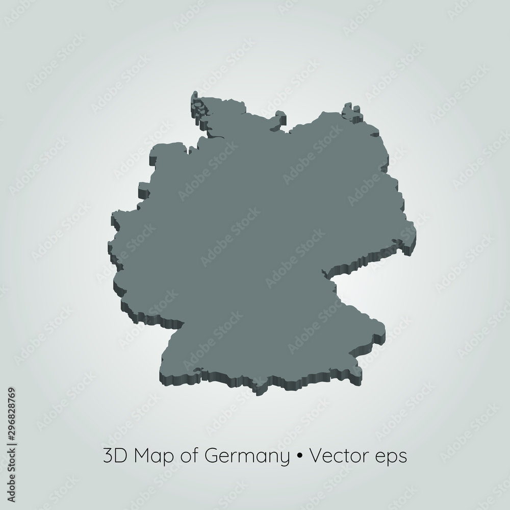 3D map of Germany, vector eps