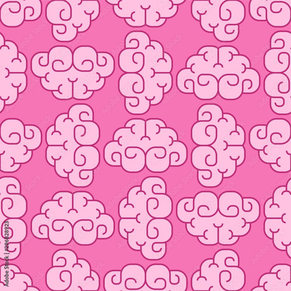 Brain cartoon pattern seamless. brains background. Vector texture Brain cartoon pattern seamless. brains background. Vector texture