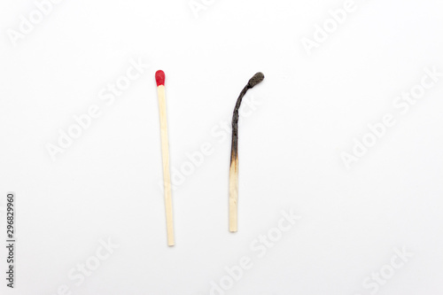 Match isolated on a white background, concept idea comparison