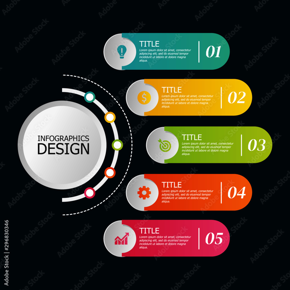 Modern colourful Infographics steps Modern colourful Infographics steps