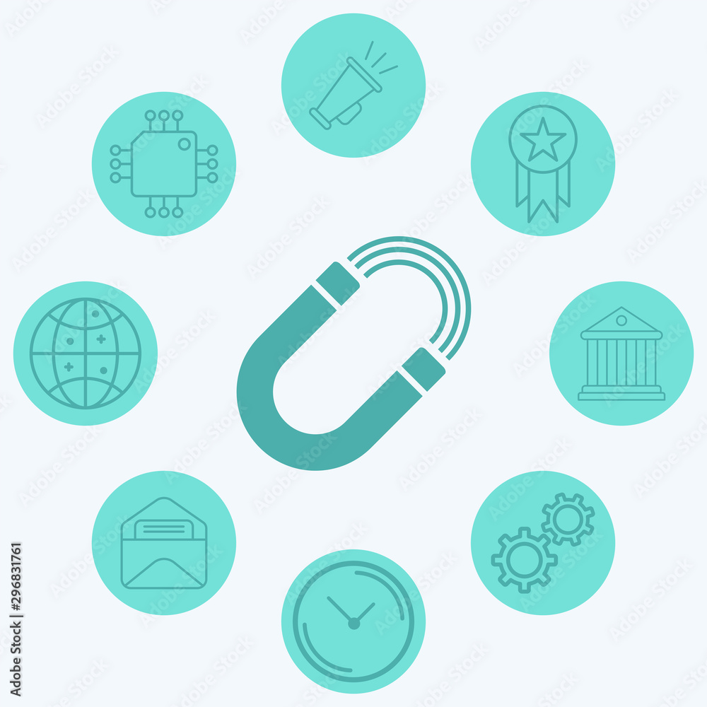 Magnet vector icon sign symbol Magnet vector icon sign symbol