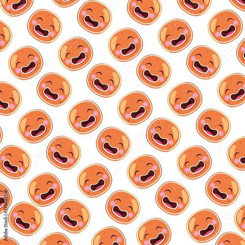 pattern of gingerbread man in white background