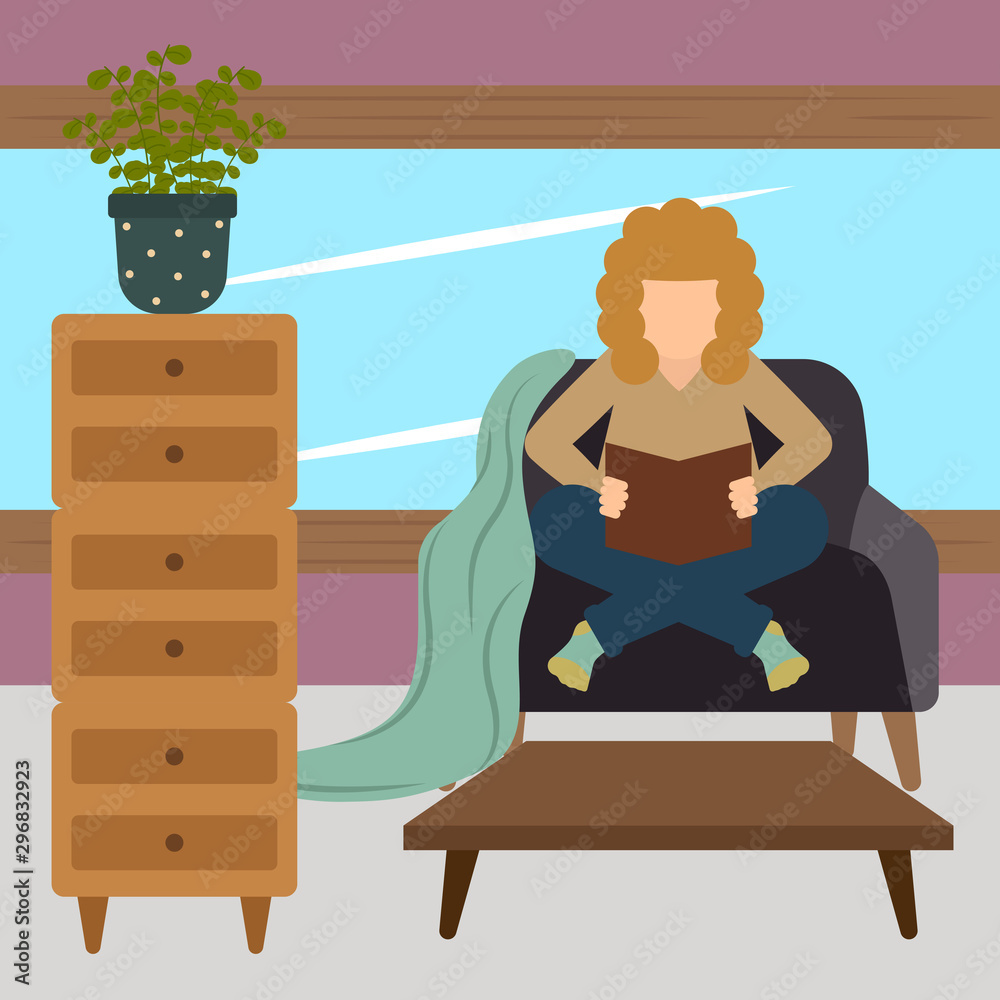 Traditional hygge scenario. Relaxing time for people - Vector Traditional hygge scenario. Relaxing time for people - Vector