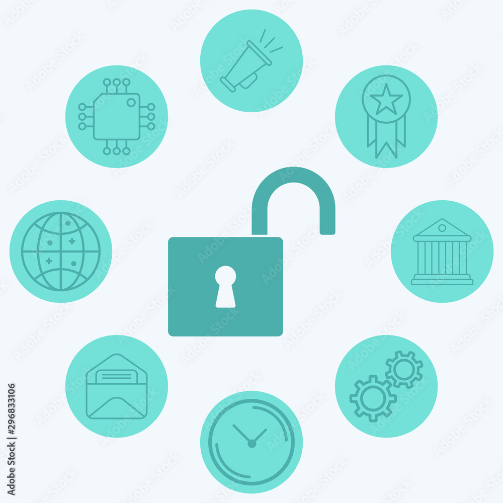 Padlock vector icon sign symbol