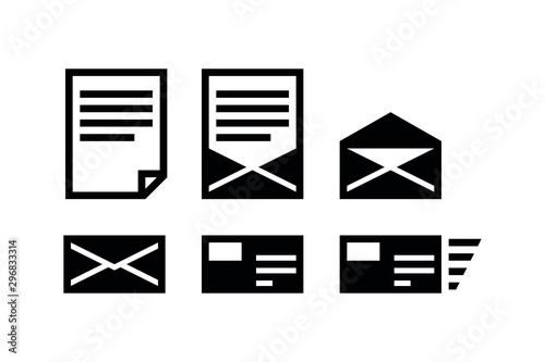 Mail letter minimalist icon sequence