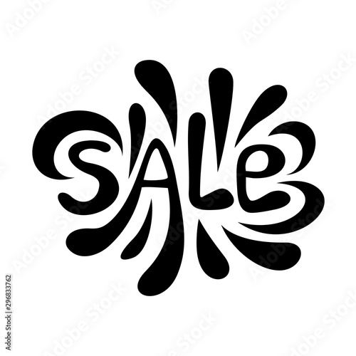 discount, sale - illustration in the form of a salute, blots. concept - black friday, hand drawn flat illustration, stylized flower