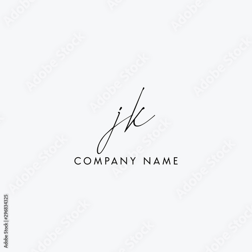 J K Initial handwriting logo vector