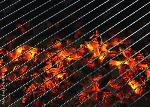 close up of burning coals