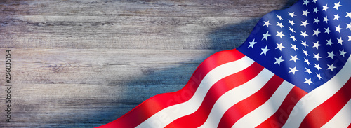 Waving flag of United States - Flag of America - 3D illustration	