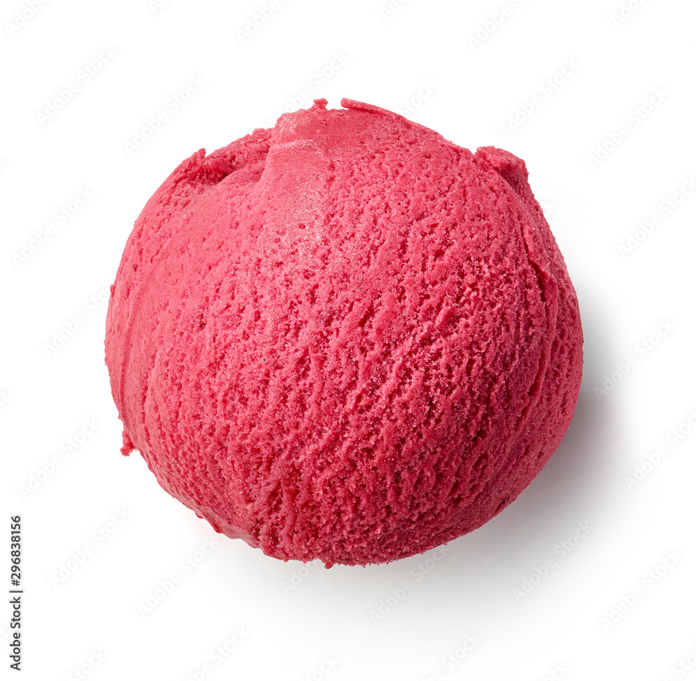 raspberry sorbet on white background raspberry sorbet on white background