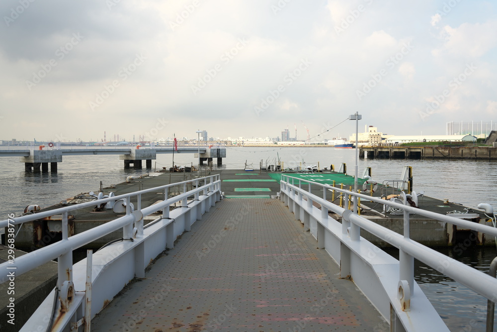 Fototapeta premium Aichi,Japan-September 11,2019: Nagoya Port, Japan, in the summer morning