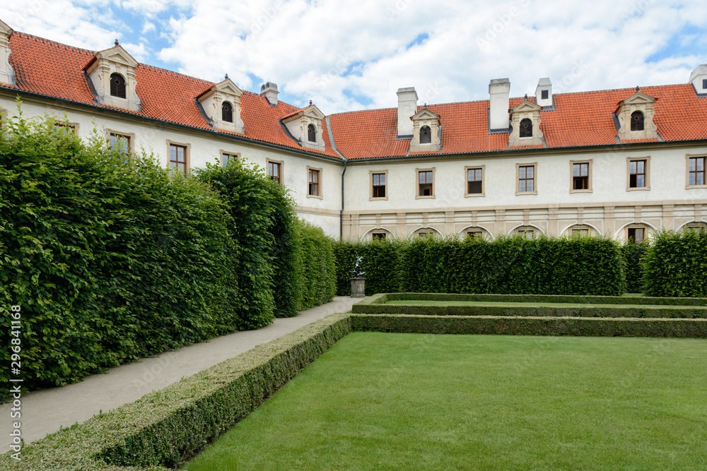 The Wallenstein Palace stands near the Vltava River in the northern ...