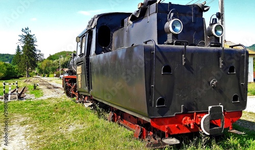 an old steam locomotive in Sovata city - Romania 22.Aug.2019