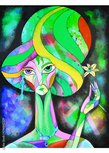 Retrato de chica con flor