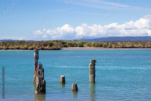 View of Okarito lagoon, West coast of New Zealand © Tomtsya