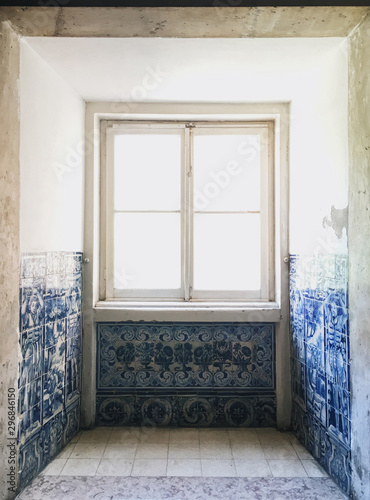 Blue tiles and window