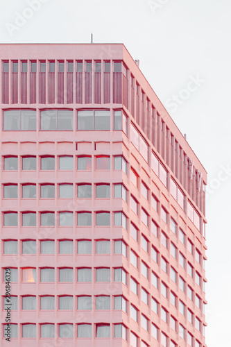 Exterior view of building with windows