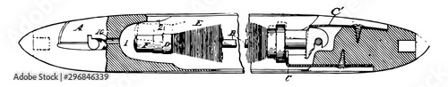 Shuttle Loom vintage illustration.
