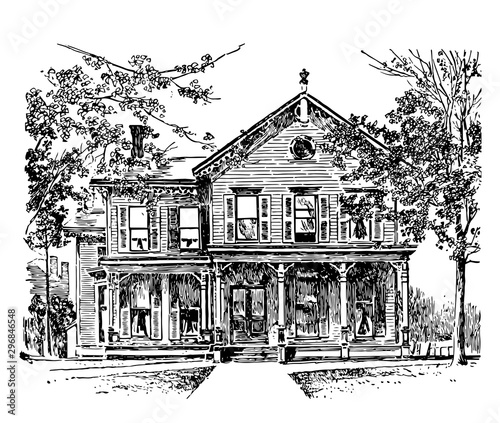 Home of William McKinley vintage illustration.
