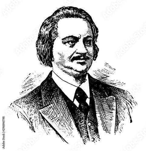 Honore de Balzac vintage illustration
